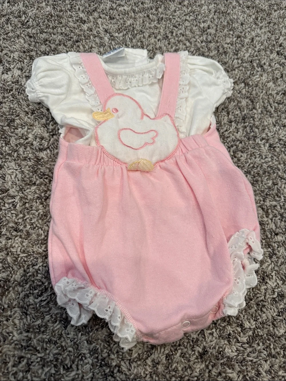 Carter's Pink and White Duck One-Piece Romper